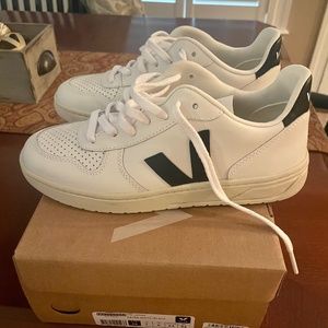 Veja V-10 White Leather Sneakers